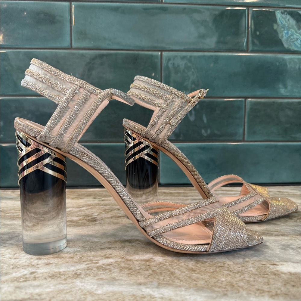 Nicholas Kirkwood Zaha Sandal Gold Lurex Sz 41